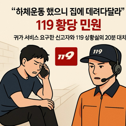 “하체운동 했으니 집에 데려다달라” 119 황당 민원