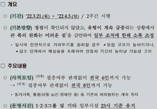 사적 모임 8인까지 확대...23시 영업제한 유지