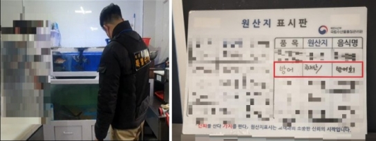 일본산 방어를 국내산으로 속여 판 제주 식당 적발
