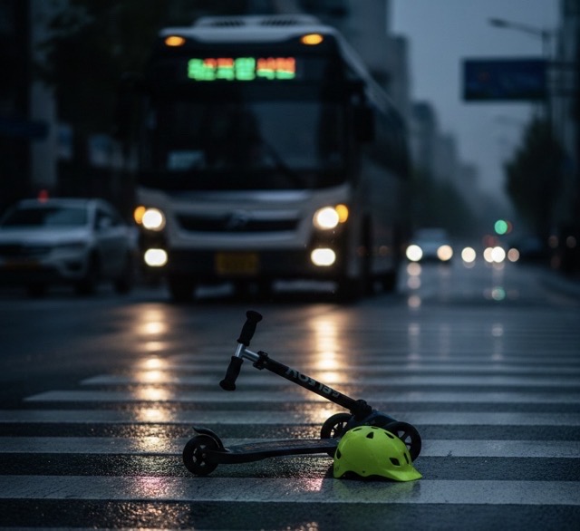 “또” 킥보드 사고…우회전 학원버스에 초등생 숨져